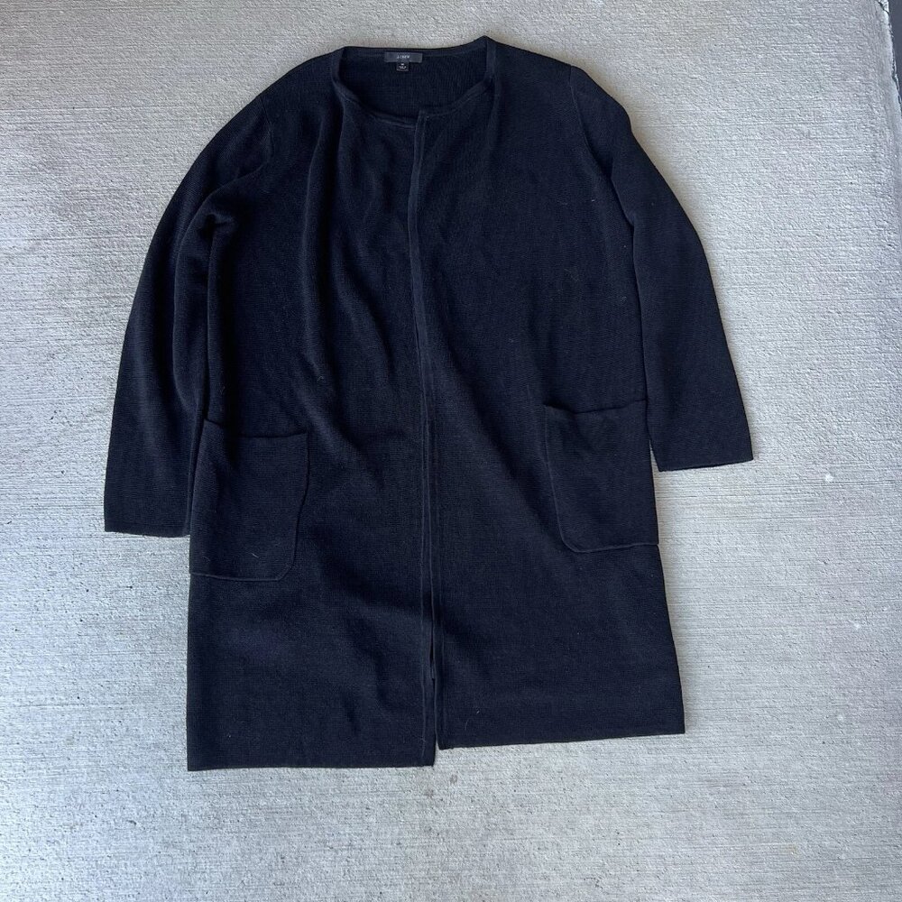 J.Crew Women’s Black Open Front Cardigan Sweater Size Medium